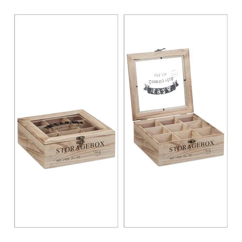 Boîte à Thé Bois 9 Compartiments – Image 5