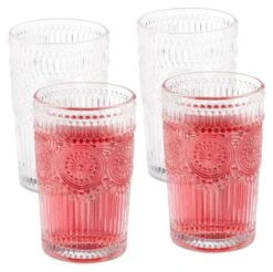 Lot De 4 Verres Avec Motifs 400 Ml
