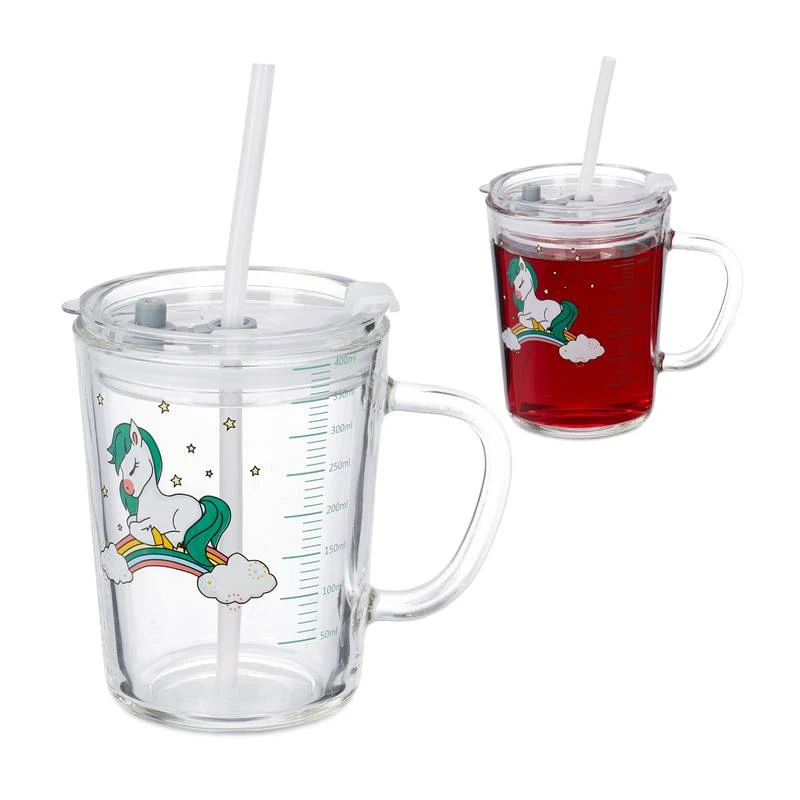 2x Verres Pour Enfant Motif De Licorne