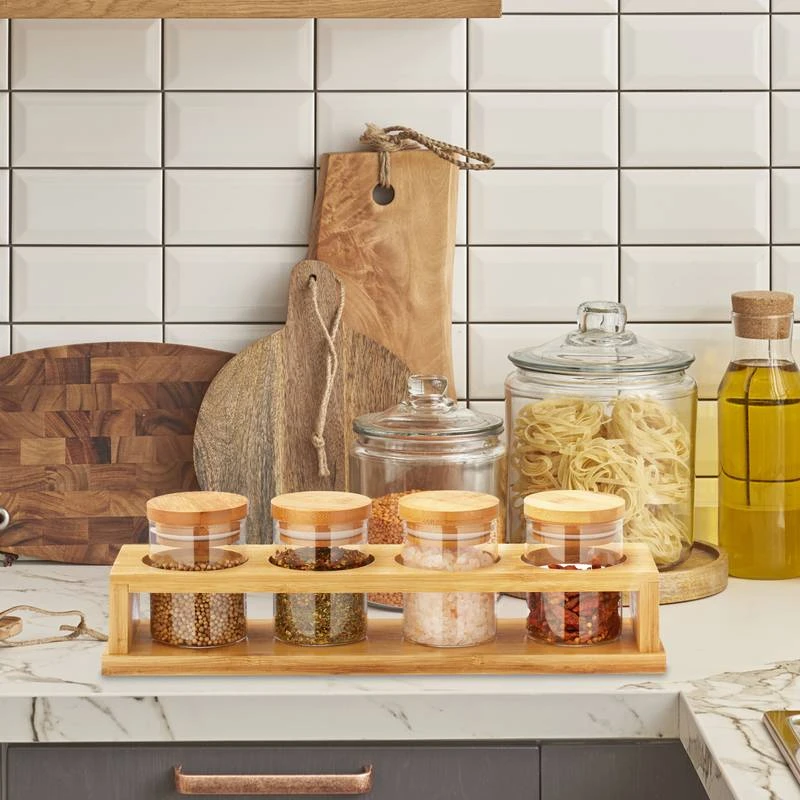 Set De Pots à épices Et Support Bambou – Image 2