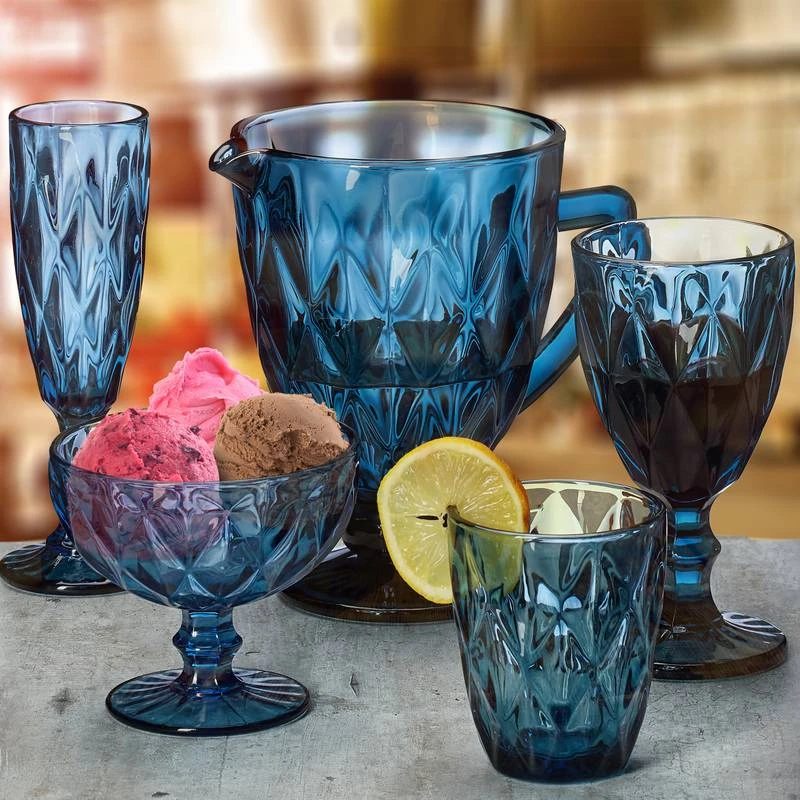 Lot De 7 Verres Bleus – Image 4