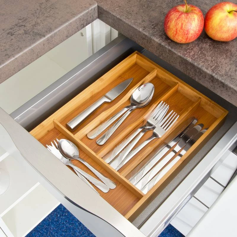Organiseur De Tiroir Cuisine Bambou – Image 2