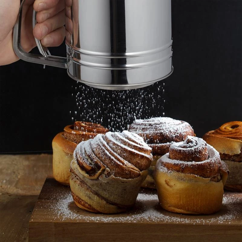 2x Tamis Pour Farine Manuels Acier Inox – Image 3