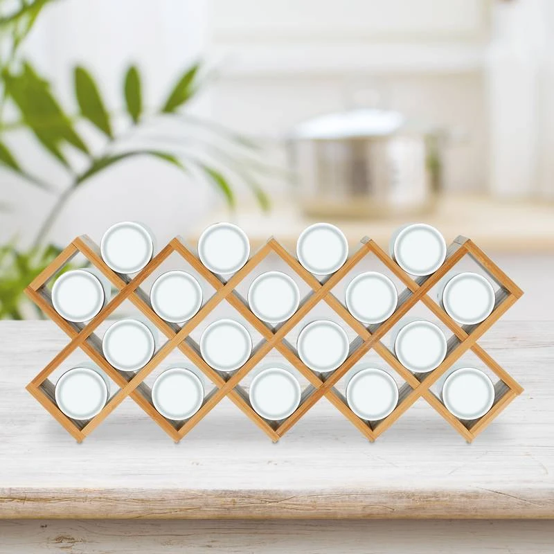 Etagère à épices En Bambou Avec 18 Pots – Image 2