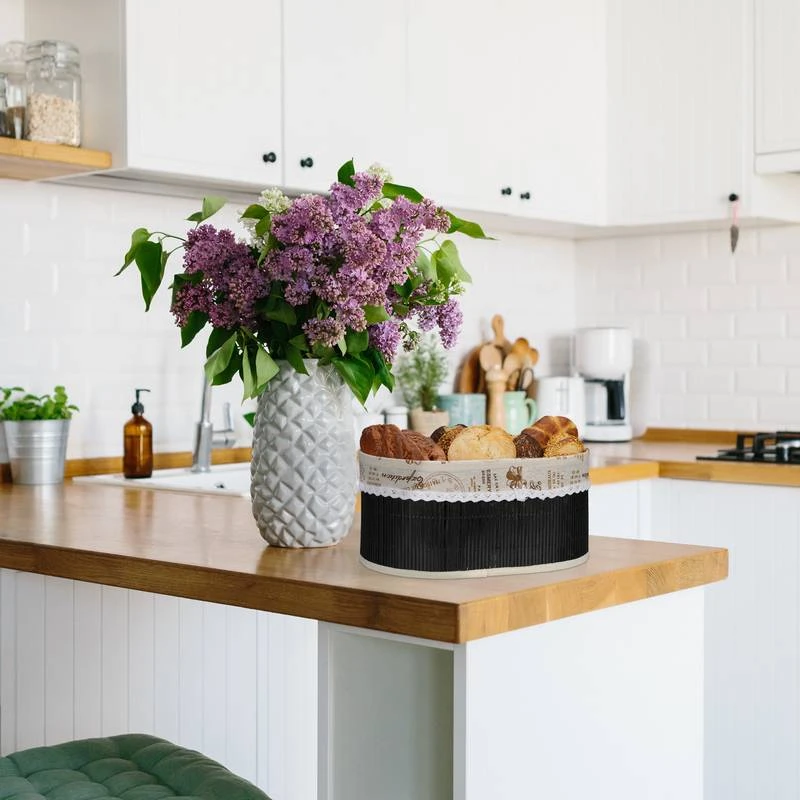 Corbeille De Pain En Bambou Noire – Image 2