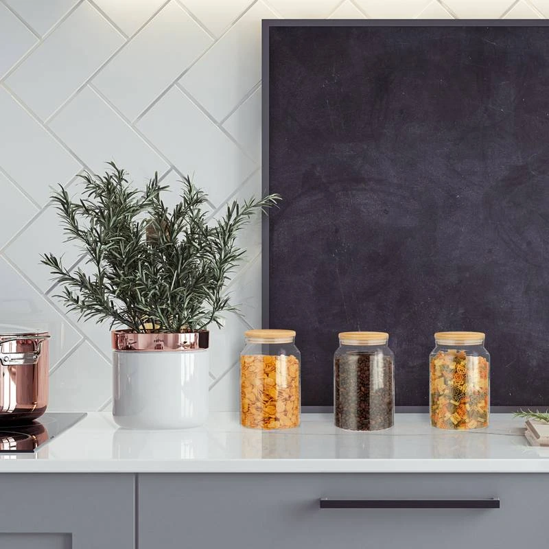 Lot De 3 Bocaux Ronds En Verre – Image 4