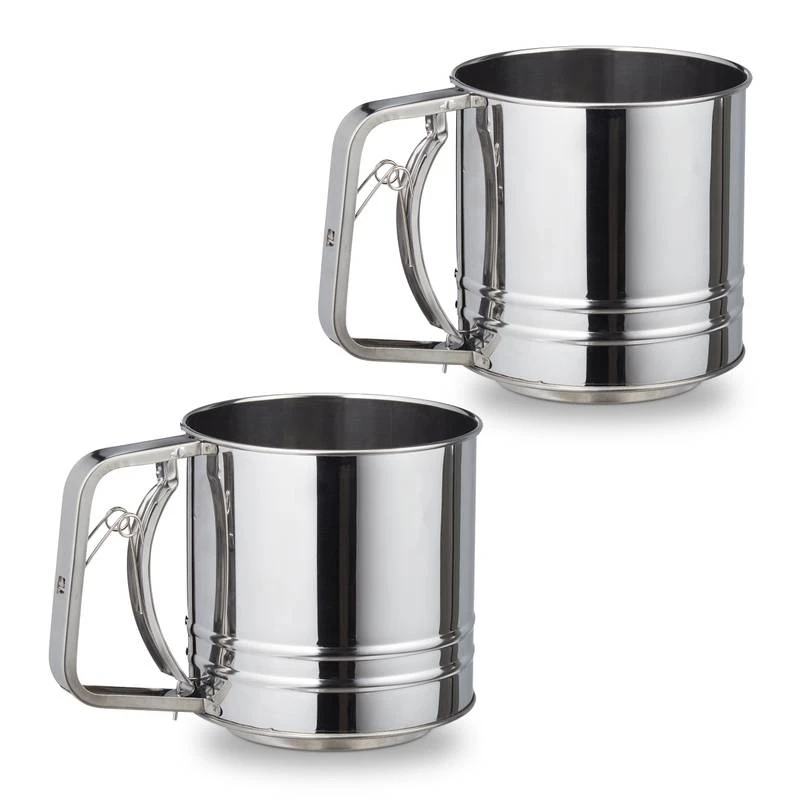 2x Tamis Pour Farine Manuels Acier Inox