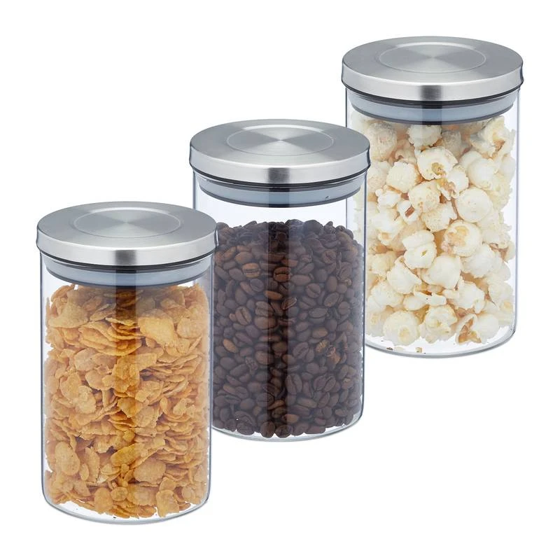 Lot De 3 Bocaux En Verre De 800 Ml