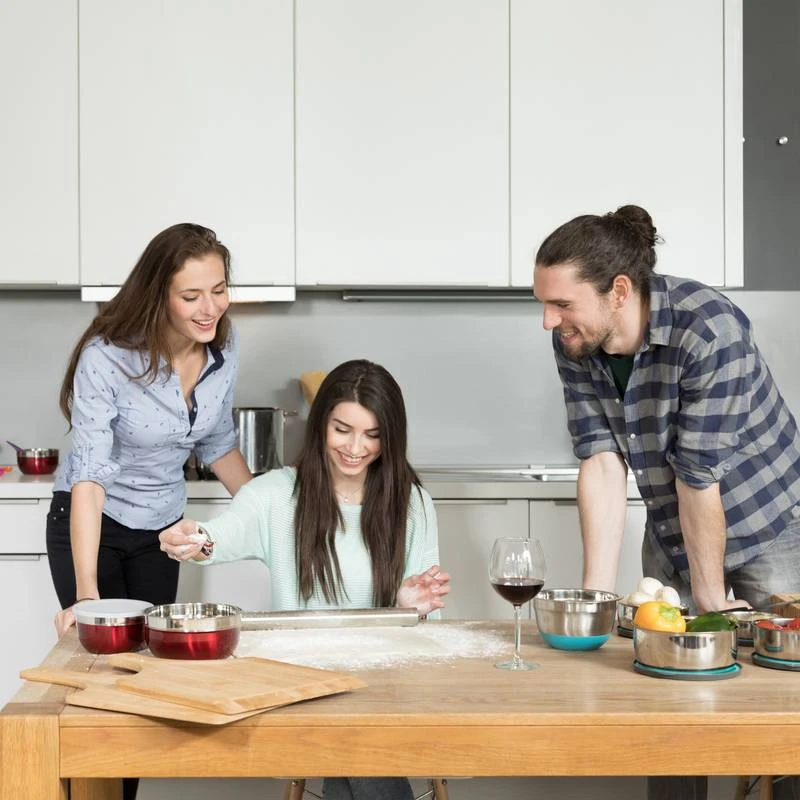 Bol Mélangeur Couvercle Lot 4 Saladiers – Image 2