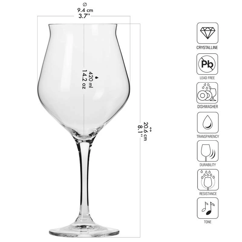 Krosno Avant-Garde Verres Tulipe à Bière – Image 5