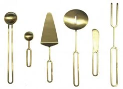 6 Couverts Acier Inoxydable Doré - 8108