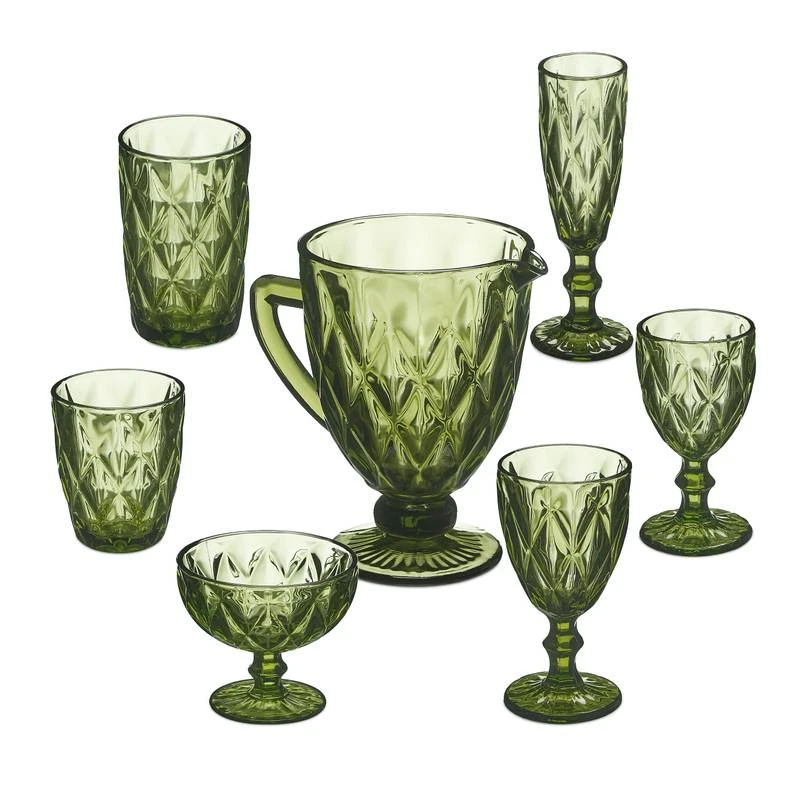 Lot De 7 Verres Verts