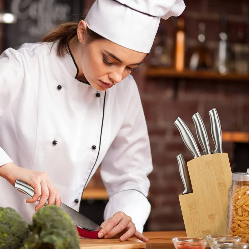 Bloc à Couteaux à 2 Niveaux En Bambou – Image 3