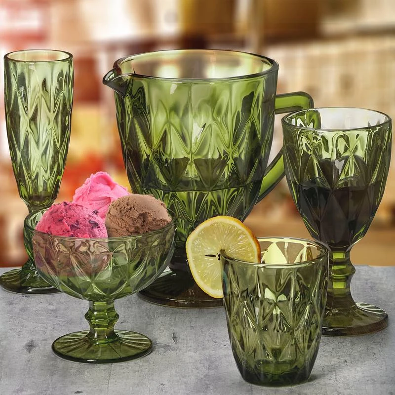 Lot De 7 Verres Verts – Image 4