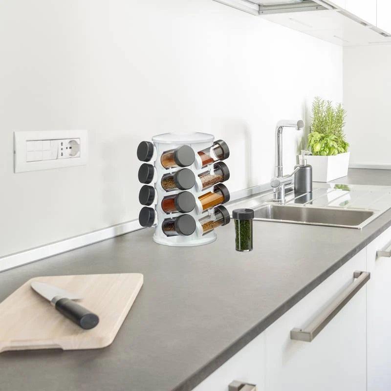 Carrousel à épices Blanc 16 Pots – Image 2