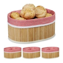 4x Corbeilles à Pain En Bambou