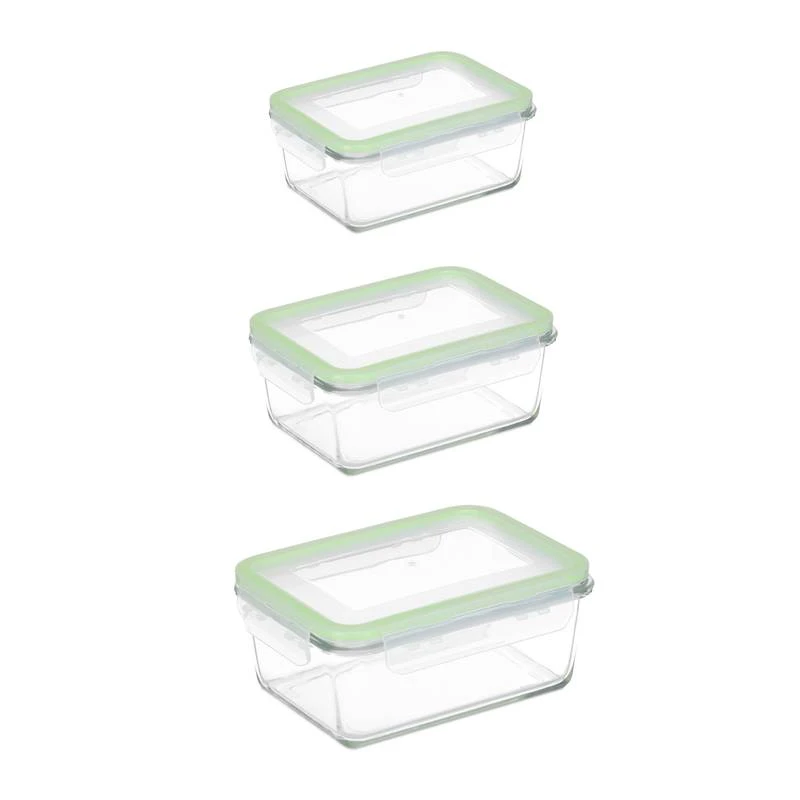 Lot De 3 Boîtes De Conservation En Verre